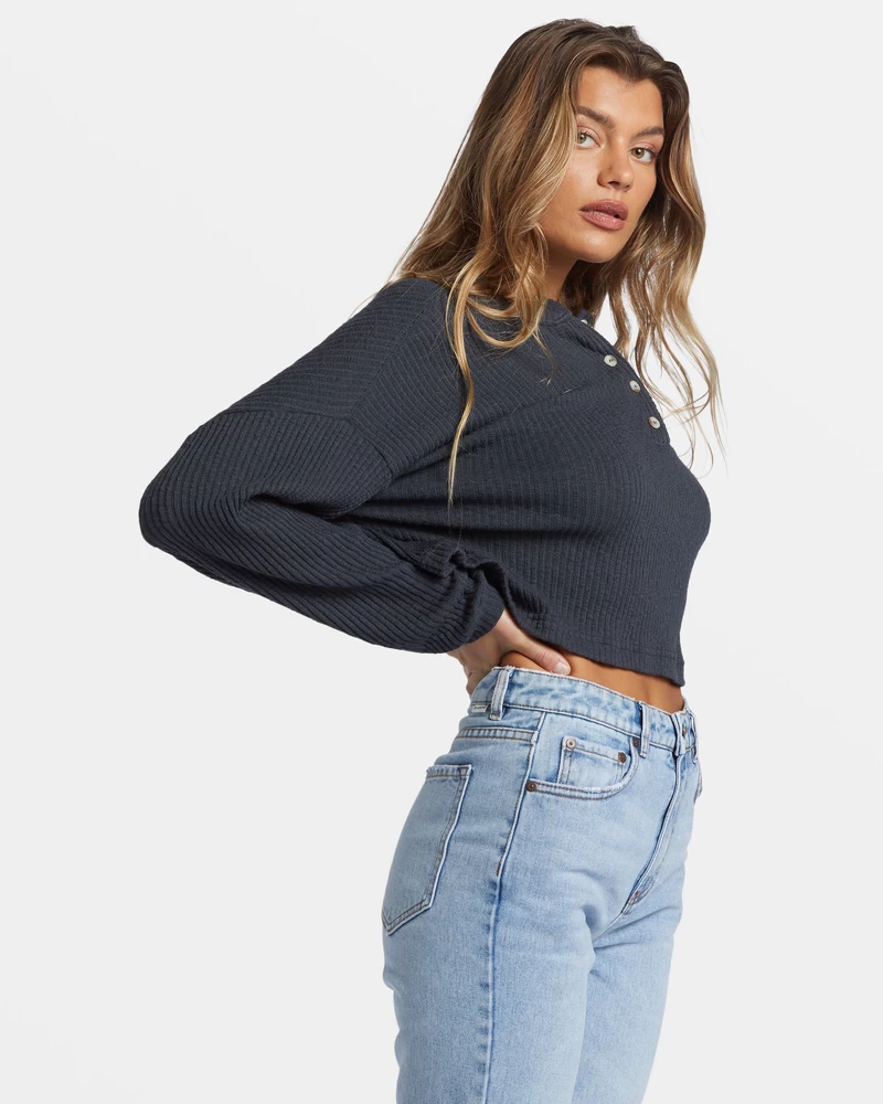 Billabong Good Catch Henley T-paita - Musta Hiekka