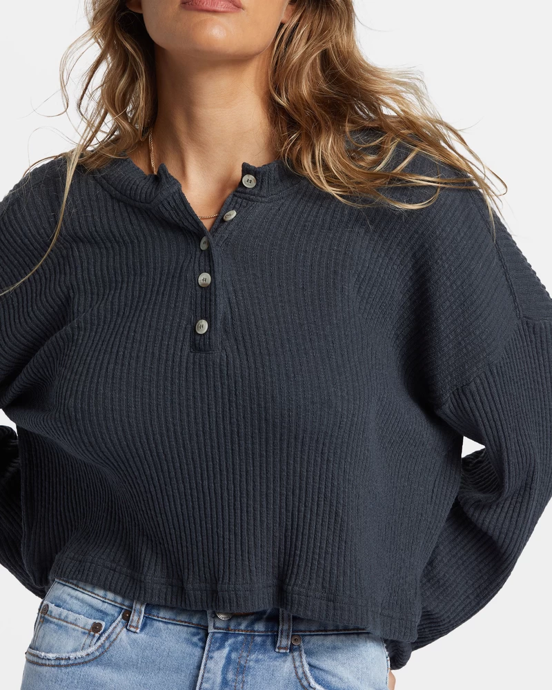 Billabong Good Catch Henley T-paita - Musta Hiekka