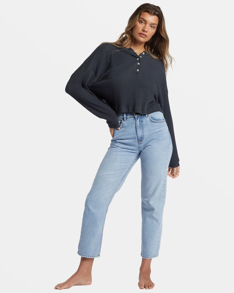 Billabong Good Catch Henley T-paita - Musta Hiekka