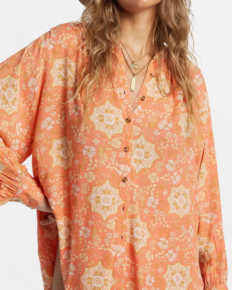 Billabong Dream Space Long Sleeve Shirt - Sweet Papaya