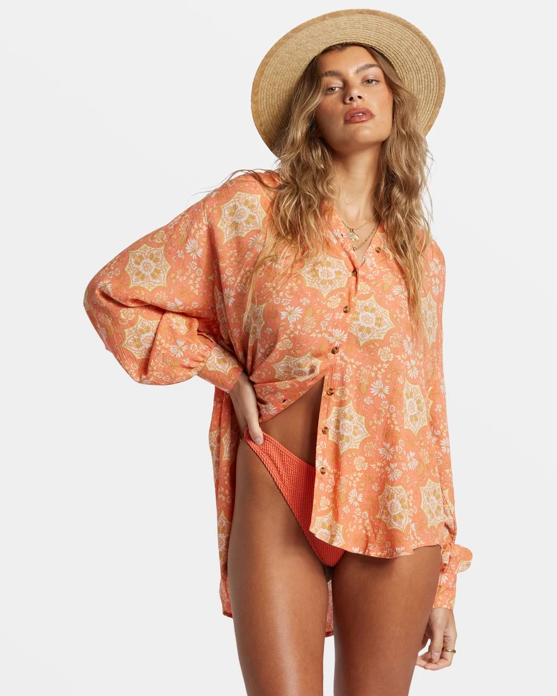 Billabong Dream Space Long Sleeve Shirt - Sweet Papaya