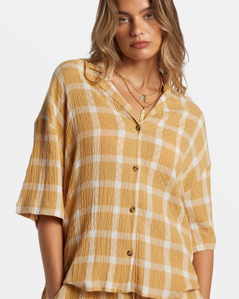 Billabong Beach Side Oversized Short Sleeve Shirt - Hemp 2