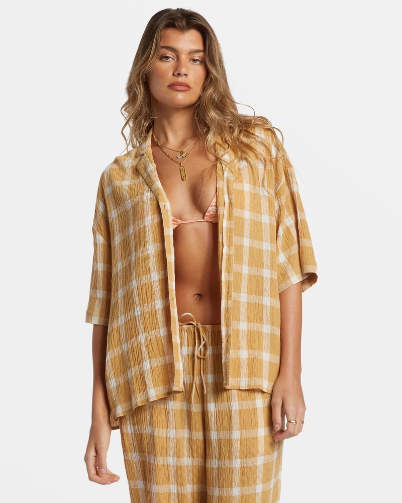 Billabong Beach Side Oversized Short Sleeve Shirt - Hemp 2