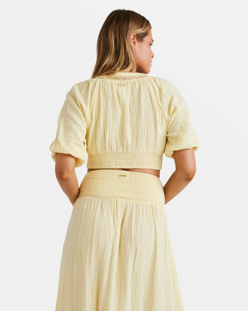 Billabong In The Palms Crop Top - Retro Yellow