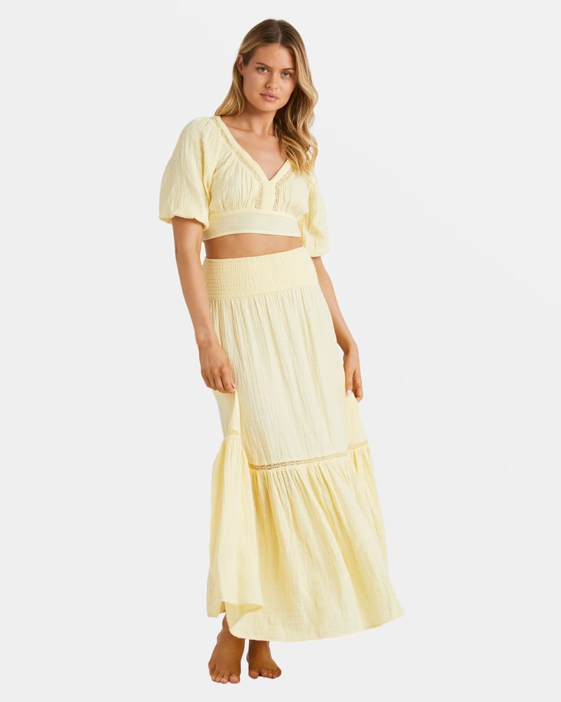 Billabong In The Palms Crop Top - Retro Yellow